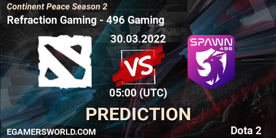 Refraction Gaming - 496 Gaming: прогноз. 31.03.22, Dota 2, Continent Peace Season 2 