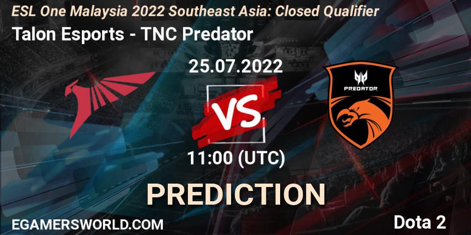 Talon Esports - TNC Predator: прогноз. 25.07.2022 at 10:43, Dota 2, ESL One Malaysia 2022 Southeast Asia: Closed Qualifier