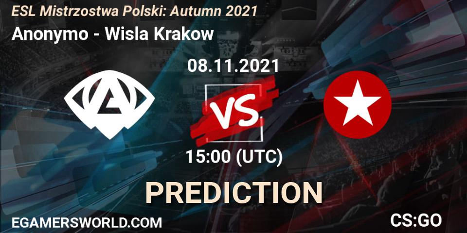 Anonymo - Wisla Krakow: прогноз. 08.11.2021 at 15:00, Counter-Strike (CS2), ESL Mistrzostwa Polski: Autumn 2021