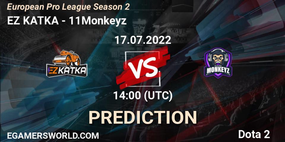 EZ KATKA - 11Monkeyz: прогноз. 17.07.2022 at 14:04, Dota 2, European Pro League Season 2