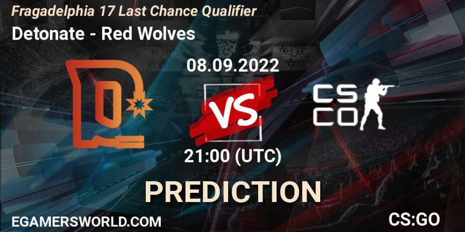 Detonate - Red Wolves: прогноз. 08.09.22, CS2 (CS:GO), Fragadelphia 17 Last Chance Qualifier