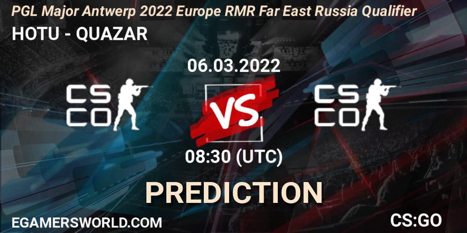 HOTU - QUAZAR: прогноз. 06.03.2022 at 08:30, Counter-Strike (CS2), PGL Major Antwerp 2022 Europe RMR Far East Russia Qualifier
