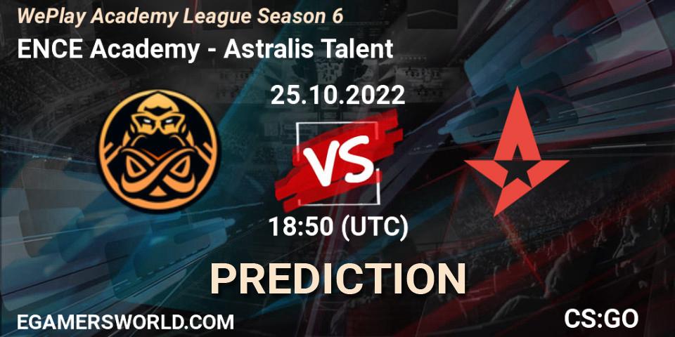 ENCE Academy - Astralis Talent: прогноз. 25.10.2022 at 19:20, Counter-Strike (CS2), WePlay Academy League Season 6