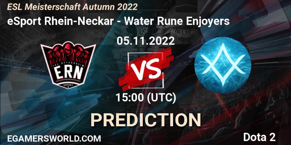 eSport Rhein-Neckar - Water Rune Enjoyers: прогноз. 05.11.2022 at 14:02, Dota 2, ESL Meisterschaft Autumn 2022