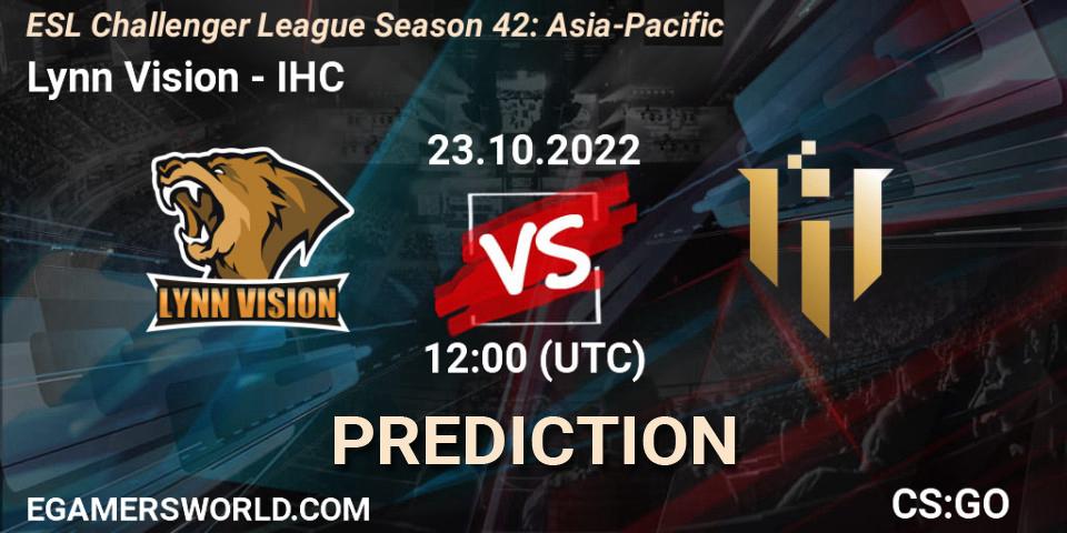 Lynn Vision - IHC: прогноз. 23.10.22, CS2 (CS:GO), ESL Challenger League Season 42: Asia-Pacific
