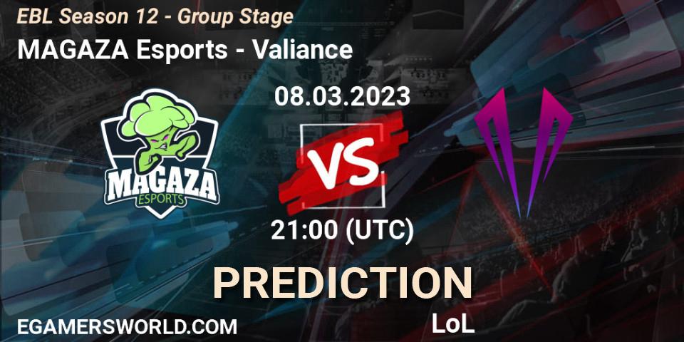 MAGAZA Esports - Valiance: прогноз. 08.03.23, LoL, EBL Season 12 - Group Stage