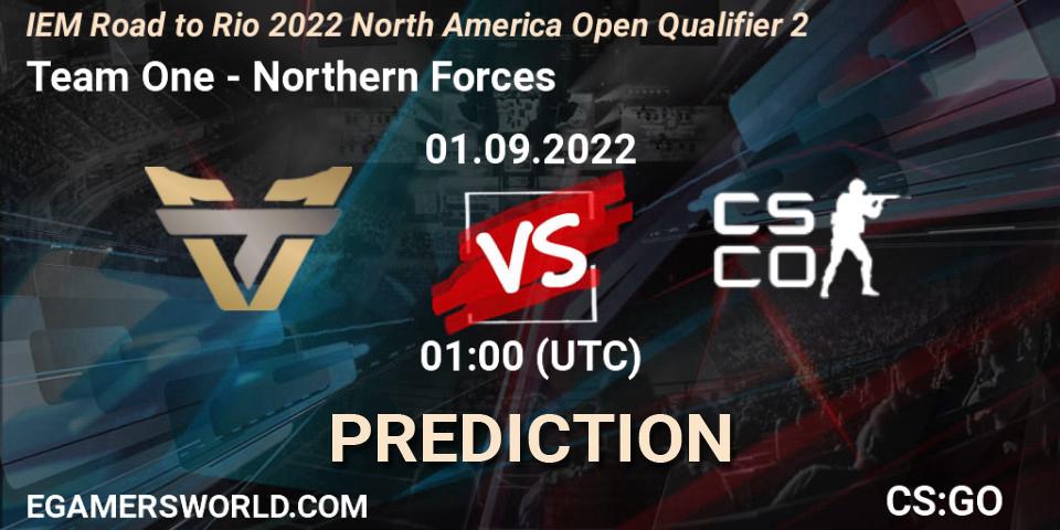 Team One - Northern Forces: прогноз. 01.09.2022 at 01:00, Counter-Strike (CS2), IEM Road to Rio 2022 North America Open Qualifier 2