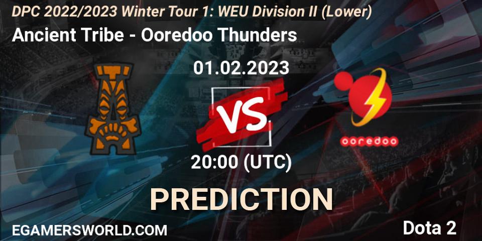 Ancient Tribe - Ooredoo Thunders: прогноз. 01.02.23, Dota 2, DPC 2022/2023 Winter Tour 1: WEU Division II (Lower)