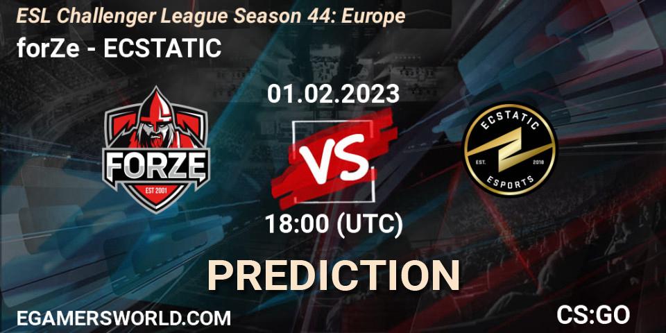 forZe - ECSTATIC: прогноз. 01.02.23, CS2 (CS:GO), ESL Challenger League Season 44: Europe