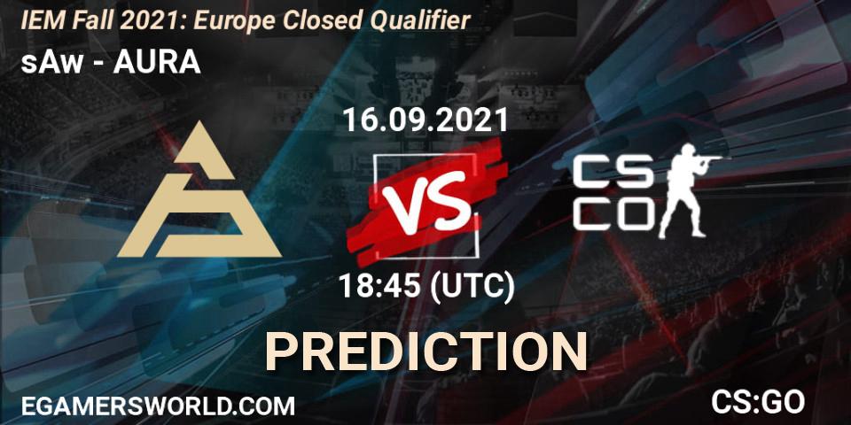 sAw - AURA: прогноз. 16.09.2021 at 18:45, Counter-Strike (CS2), IEM Fall 2021: Europe Closed Qualifier