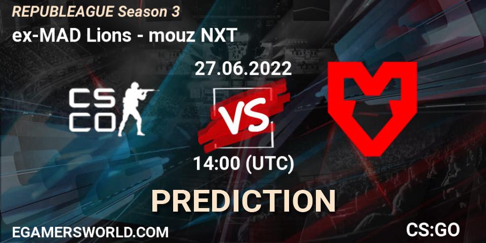ex-MAD Lions - mouz NXT: прогноз. 27.06.2022 at 14:00, Counter-Strike (CS2), REPUBLEAGUE Season 3