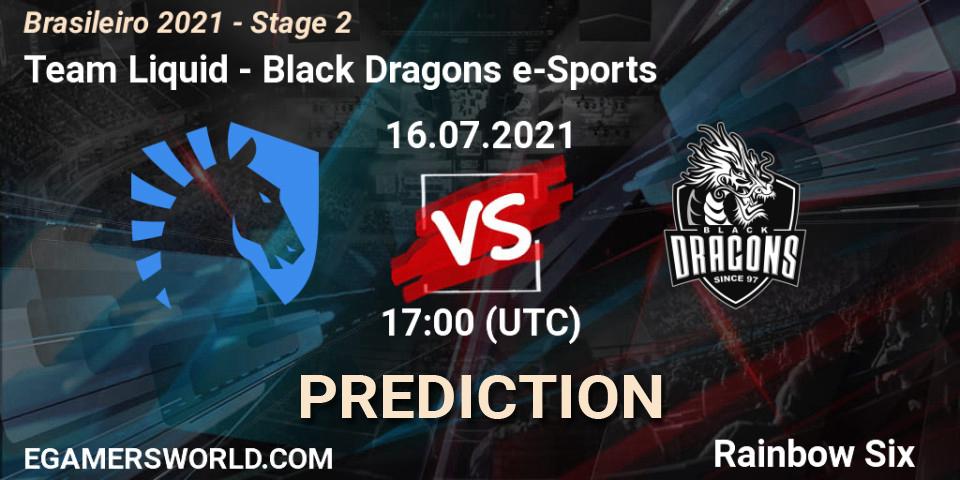 Team Liquid - Black Dragons e-Sports: прогноз. 16.07.2021 at 17:00, Rainbow Six, Brasileirão 2021 - Stage 2