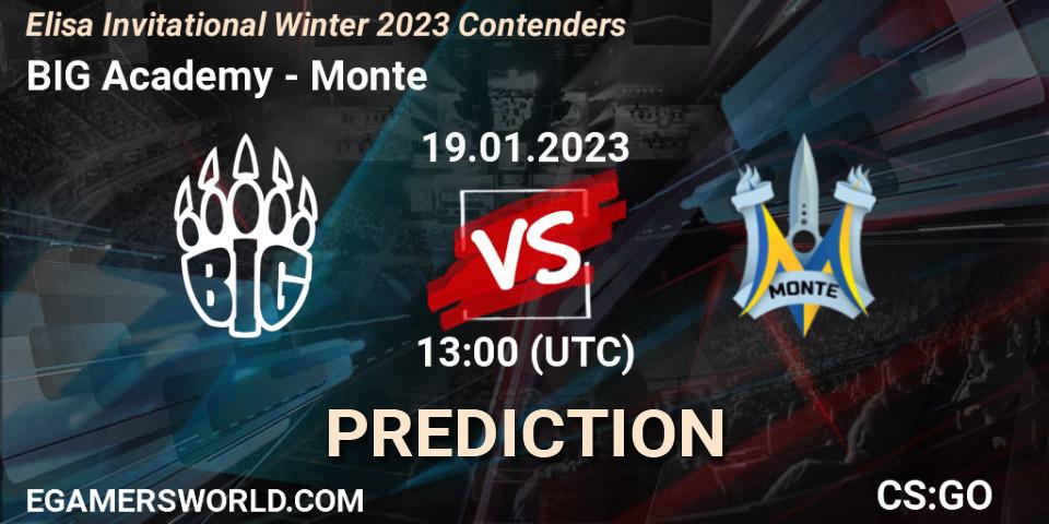 BIG Academy - Monte: прогноз. 19.01.23, CS2 (CS:GO), Elisa Invitational Winter 2023 Contenders