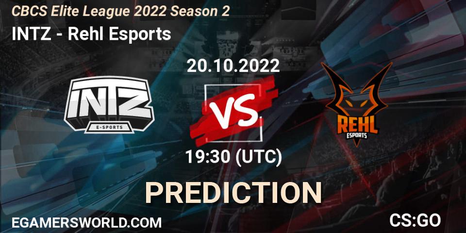 INTZ - Rehl Esports: прогноз. 20.10.2022 at 18:20, Counter-Strike (CS2), CBCS Elite League 2022 Season 2