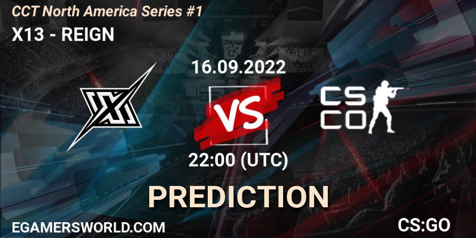 X13 - REIGN: прогноз. 16.09.2022 at 22:00, Counter-Strike (CS2), CCT North America Series #1