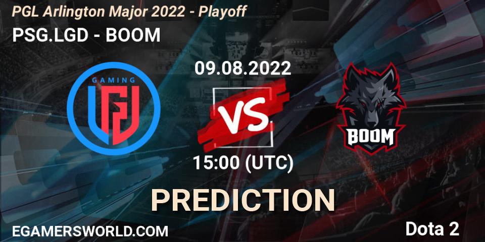 PSG.LGD - BOOM: прогноз. 09.08.2022 at 15:01, Dota 2, PGL Arlington Major 2022 - Playoff