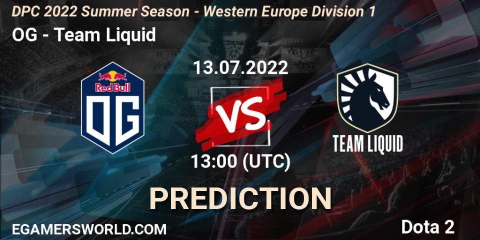 OG - Team Liquid: прогноз. 13.07.22, Dota 2, DPC WEU 2021/2022 Tour 3: Division I