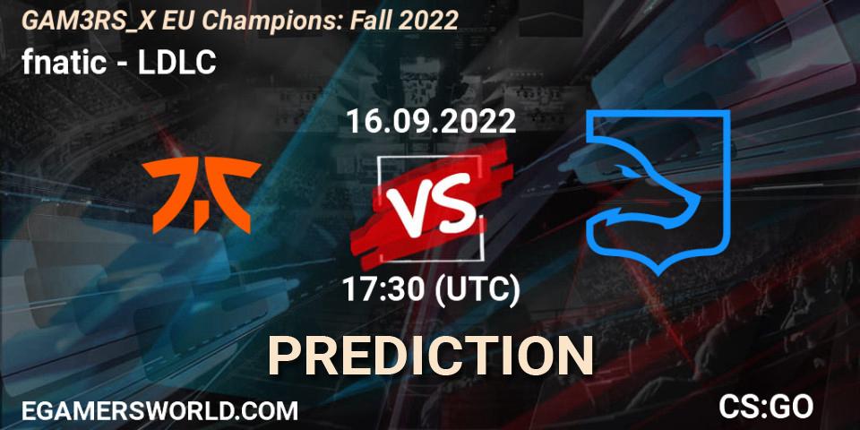 fnatic - LDLC: прогноз. 16.09.2022 at 17:30, Counter-Strike (CS2), GAM3RS_X EU Champions: Fall 2022