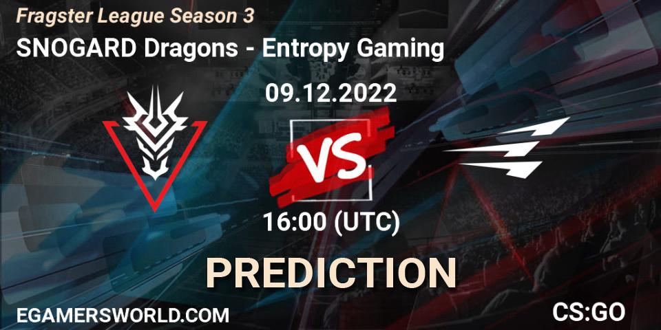 SNOGARD Dragons - Entropy Gaming: прогноз. 09.12.2022 at 16:00, Counter-Strike (CS2), Fragster League Season 3