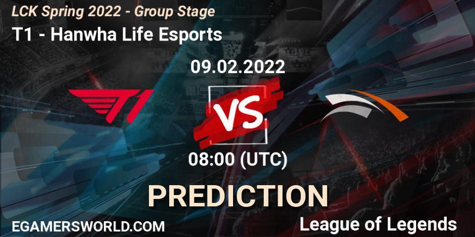 T1 - Hanwha Life Esports: прогноз. 09.02.2022 at 08:00, LoL, LCK Spring 2022 - Group Stage