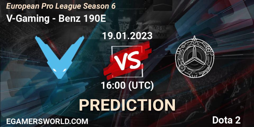 V-Gaming - Benz 190E: прогноз. 19.01.23, Dota 2, European Pro League Season 6