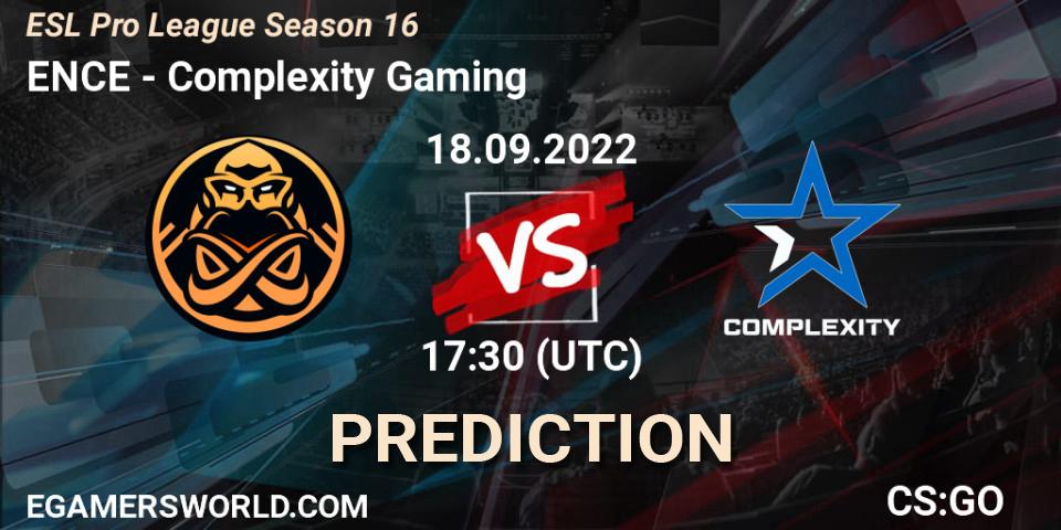 ENCE - Complexity Gaming: прогноз. 18.09.2022 at 17:30, Counter-Strike (CS2), ESL Pro League Season 16