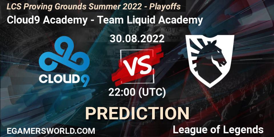 Cloud9 Academy - Team Liquid Academy: прогноз. 30.08.2022 at 22:00, LoL, LCS Proving Grounds Summer 2022 - Playoffs