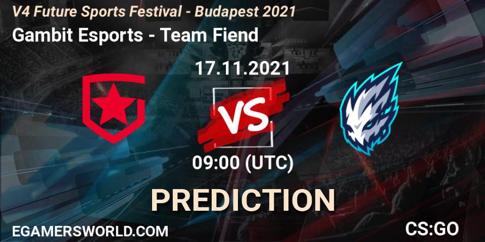 Gambit Esports - Team Fiend: прогноз. 17.11.21, CS2 (CS:GO), V4 Future Sports Festival - Budapest 2021
