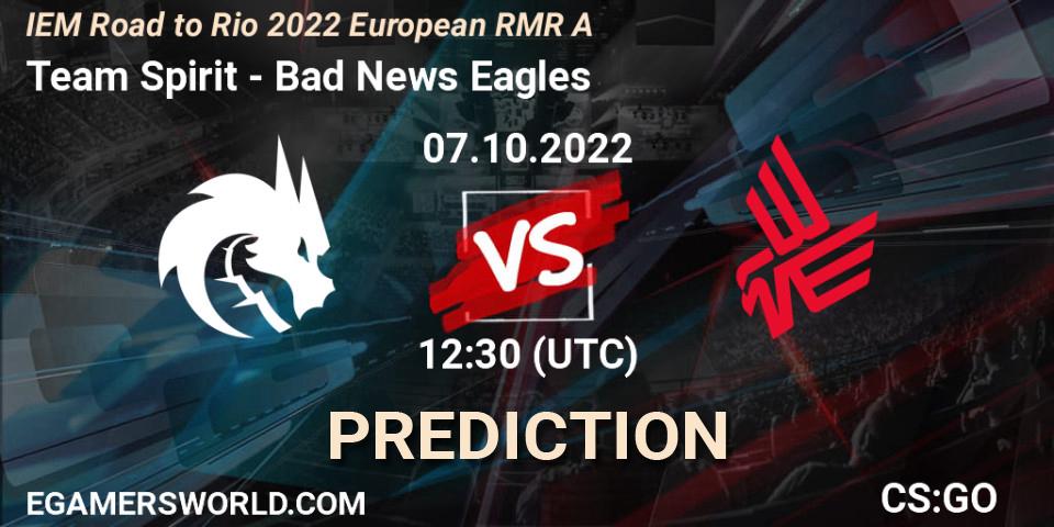 Team Spirit - Bad News Eagles: прогноз. 07.10.2022 at 12:30, Counter-Strike (CS2), IEM Road to Rio 2022 European RMR A