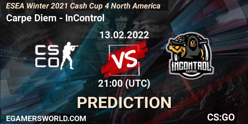 Carpe Diem - InControl: прогноз. 13.02.2022 at 21:00, Counter-Strike (CS2), ESEA Winter 2021 Cash Cup 4 North America