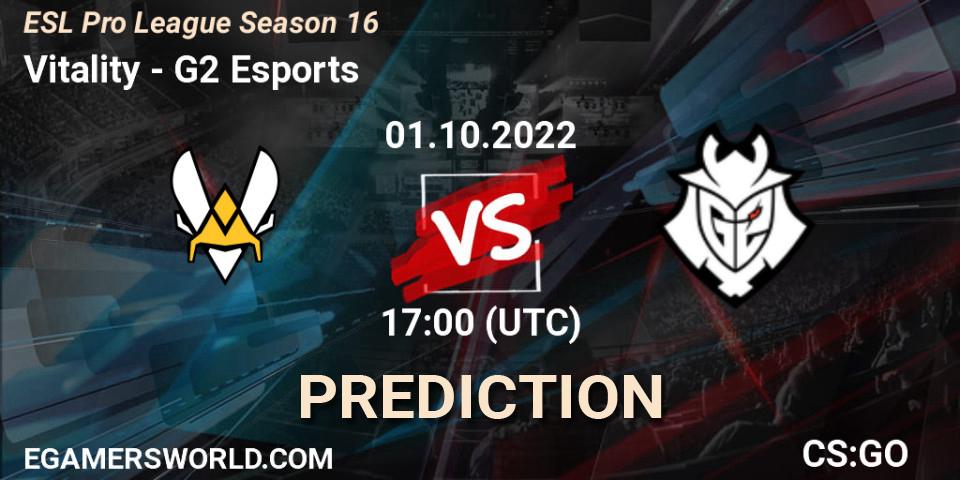 Vitality - G2 Esports: прогноз. 01.10.2022 at 18:00, Counter-Strike (CS2), ESL Pro League Season 16