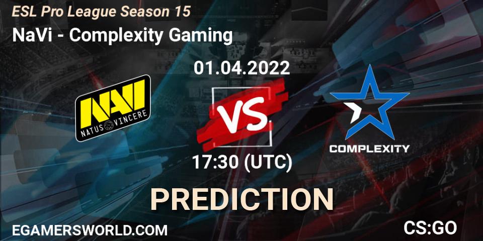 NaVi - Complexity Gaming: прогноз. 01.04.2022 at 17:30, Counter-Strike (CS2), ESL Pro League Season 15