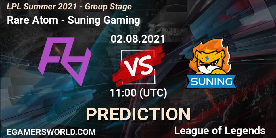 Rare Atom - Suning Gaming: прогноз. 02.08.2021 at 11:40, LoL, LPL Summer 2021 - Group Stage