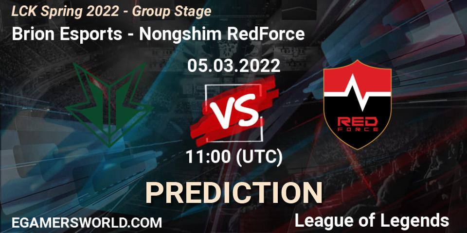 Brion Esports - Nongshim RedForce: прогноз. 05.03.2022 at 11:50, LoL, LCK Spring 2022 - Group Stage