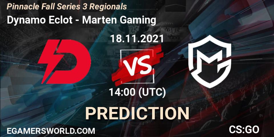 Dynamo Eclot - Marten Gaming: прогноз. 18.11.2021 at 14:00, Counter-Strike (CS2), Pinnacle Fall Series 3 Regionals