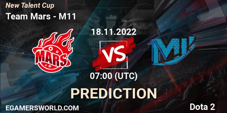 Team Mars - M11: прогноз. 18.11.2022 at 07:00, Dota 2, New Talent Cup