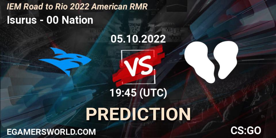 Isurus - 00 Nation: прогноз. 05.10.2022 at 20:30, Counter-Strike (CS2), IEM Road to Rio 2022 American RMR