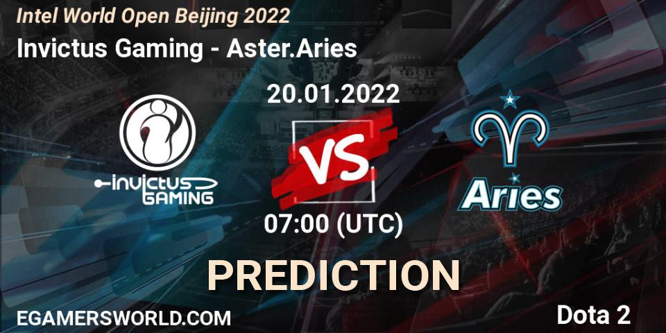 Invictus Gaming - Aster.Aries: прогноз. 20.01.2022 at 07:25, Dota 2, Intel World Open Beijing 2022