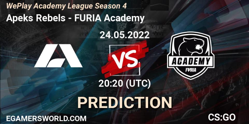 Apeks Rebels - FURIA Academy: прогноз. 24.05.2022 at 19:20, Counter-Strike (CS2), WePlay Academy League Season 4