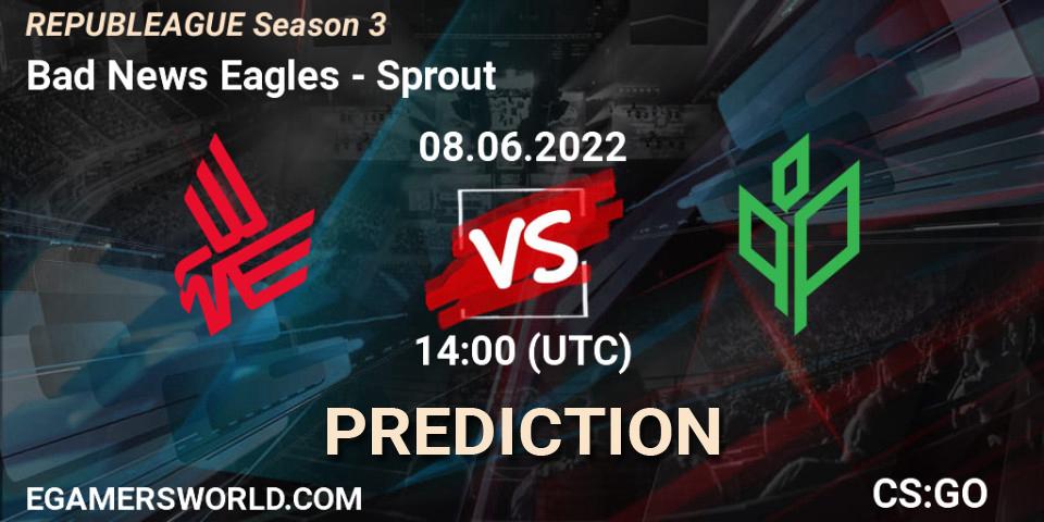 Bad News Eagles - Sprout: прогноз. 08.06.2022 at 14:00, Counter-Strike (CS2), REPUBLEAGUE Season 3
