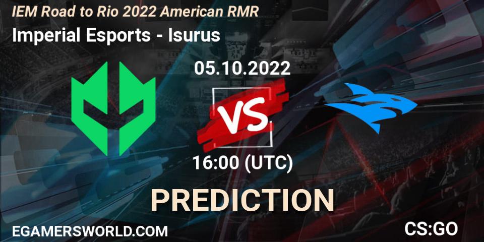 Imperial Esports - Isurus: прогноз. 05.10.2022 at 10:00, Counter-Strike (CS2), IEM Road to Rio 2022 American RMR