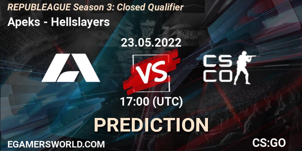 Apeks - Hellslayers: прогноз. 23.05.2022 at 17:25, Counter-Strike (CS2), REPUBLEAGUE Season 3: Closed Qualifier
