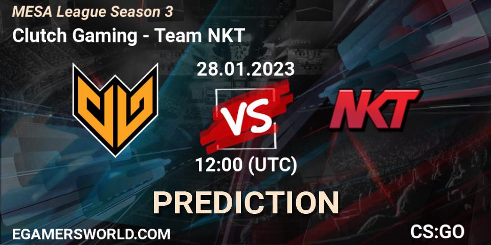 Clutch Gaming - Team NKT: прогноз. 28.01.23, CS2 (CS:GO), MESA League Season 3