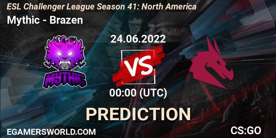 Mythic - Brazen: прогноз. 24.06.2022 at 00:00, Counter-Strike (CS2), ESL Challenger League Season 41: North America