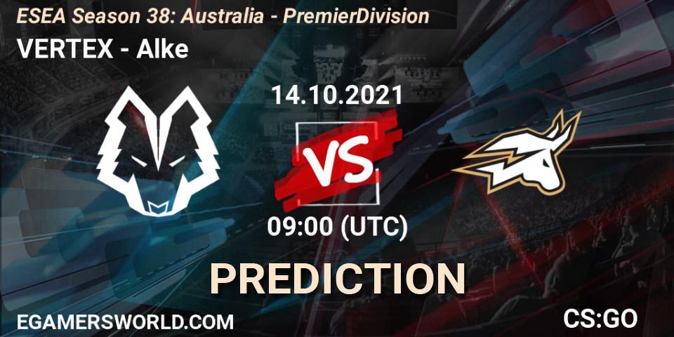 VERTEX - Alke: прогноз. 14.10.2021 at 09:00, Counter-Strike (CS2), ESEA Season 38: Australia - Premier Division