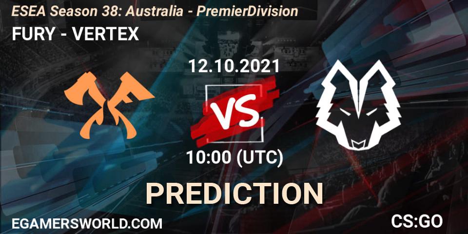 FURY - VERTEX: прогноз. 12.10.21, CS2 (CS:GO), ESEA Season 38: Australia - Premier Division