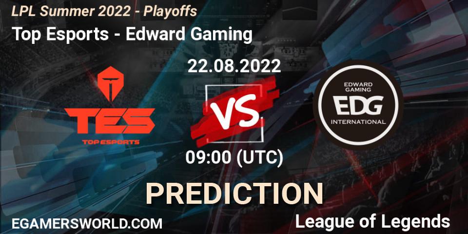 Top Esports - Edward Gaming: прогноз. 22.08.2022 at 09:00, LoL, LPL Summer 2022 - Playoffs