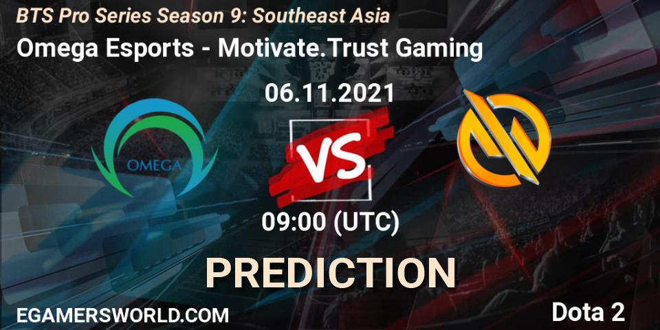 Omega Esports - Motivate.Trust Gaming: прогноз. 06.11.2021 at 09:34, Dota 2, BTS Pro Series Season 9: Southeast Asia