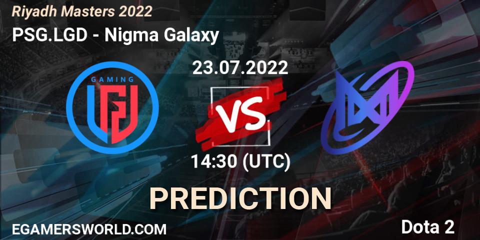 PSG.LGD - Nigma Galaxy: прогноз. 23.07.22, Dota 2, Riyadh Masters 2022