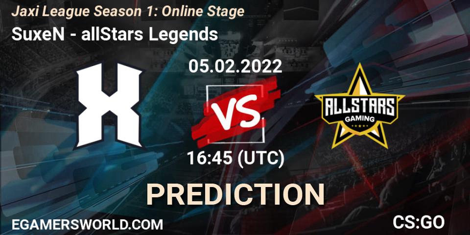 SuxeN - allStars Gaming: прогноз. 05.02.2022 at 16:45, Counter-Strike (CS2), Jaxi League Season 1: Online Stage